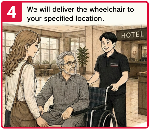 We will deliver the wheelchair to your specified location.